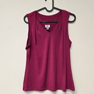 Worthington Petite V-neck Blouse Berry PL